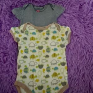 Carter's Striped and Animal Print Bodysuits - 2 pcs - 6-9 mos - Preloved